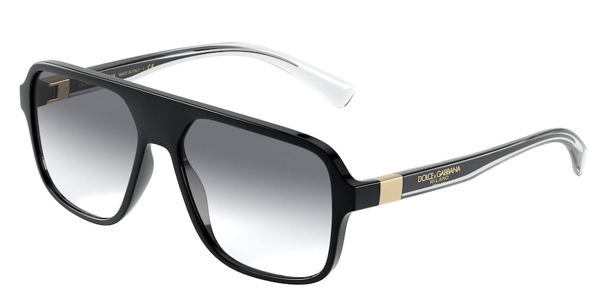 DOLCE & GABBANA DG6134 Square Sunglasses 675/79-BLACK 57-16-145 - Color Map black