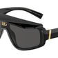 DOLCE & GABBANA DG6177 Rectangle Sunglasses  501/87-BLACK 46-146-145 - Color Map black