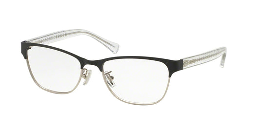 Coach HC5067 Square Eyeglasses  9233-SATIN BLACK SILVER/CRYSTAL 51-17-135 - Color Map black