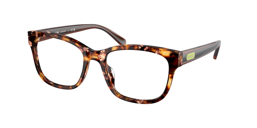 Coach HC6197F Square Eyeglasses  5711-PEARLESCENT AMBER TORTOISE 55-17-145 - Color Map light brown