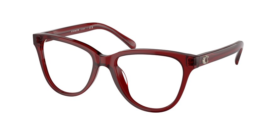 Coach HC6202F Round Eyeglasses  5713-TRANSPARENT RED 54-17-145 - Color Map red