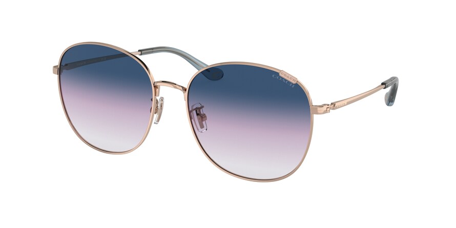Coach C7996 HC7134 Round Sunglasses  93318H-SHINY ROSE GOLD 57-17-140 - Color Map pink