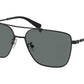 Coach C8004 HC7137 Rectangle Sunglasses  939381-SATIN BLACK 57-16-145 - Color Map black