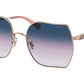 Coach CD476 HC7142 Irregular Sunglasses  93318H-SHINY ROSE GOLD 58-18-140 - Color Map pink