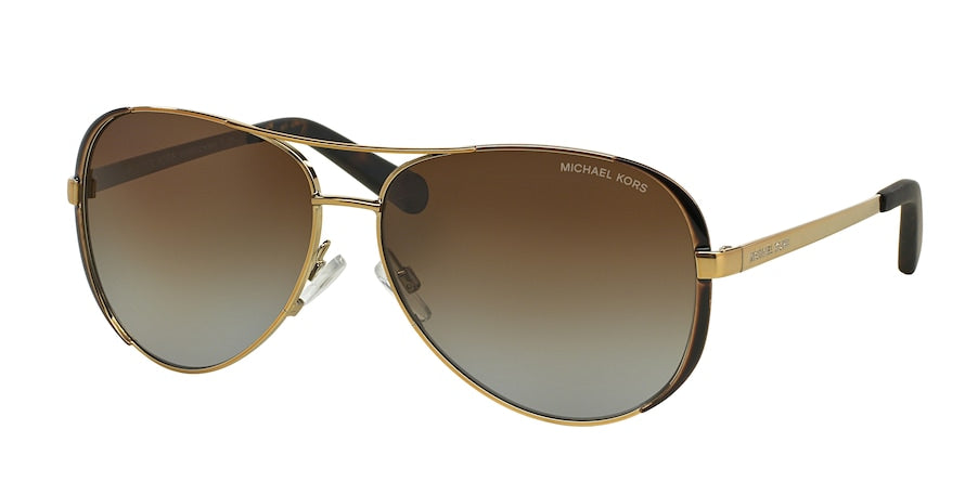 Michael Kors CHELSEA MK5004 Pilot Sunglasses  1014T5-GOLD/DARK CHOCOLATE BROWN 59-13-135 - Color Map brown