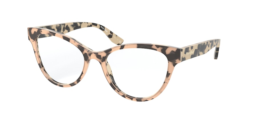 Miu Miu CORE COLLECTION MU01TV Square Eyeglasses 07D1O1-TOP PINK ON BEIGE HAVANA 51-18-140 - Color Map havana