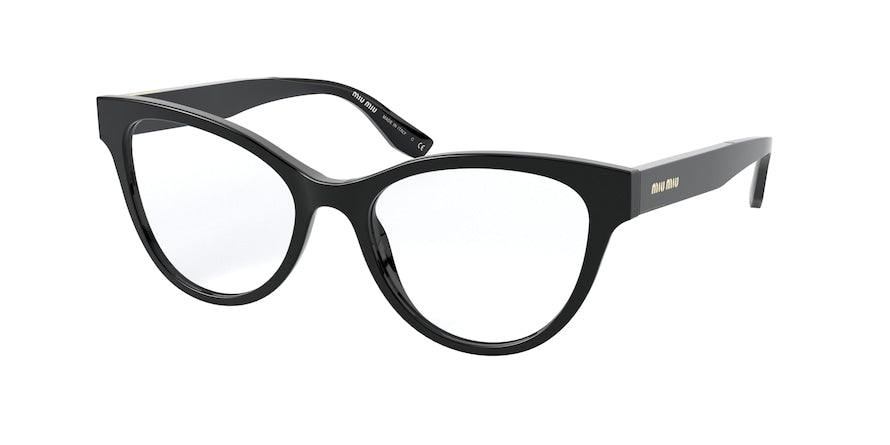 Miu Miu CORE COLLECTION MU01TV Square Eyeglasses 1AB1O1-BLACK 53-18-140 - Color Map black