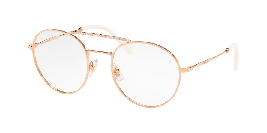 Miu Miu CORE COLLECTION MU51RV Phantos Eyeglasses SVF1O1-ROSE GOLD 52-20-140 - Color Map pink