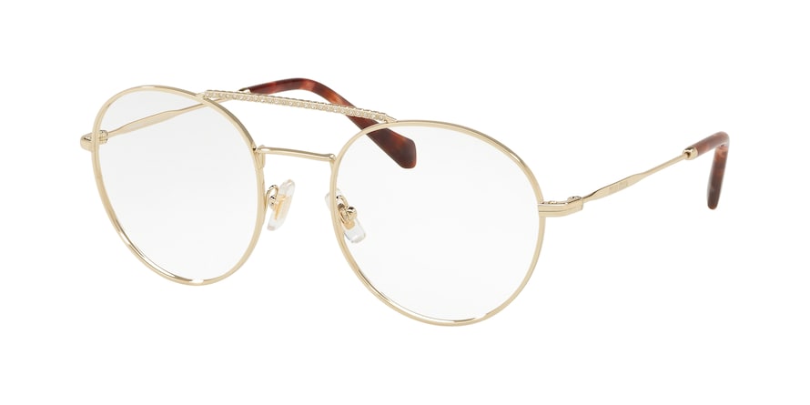 Miu Miu CORE COLLECTION MU51RV Phantos Eyeglasses ZVN1O1-PALE GOLD 52-20-140 - Color Map gold