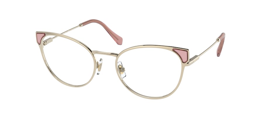 Miu Miu MU52TV Phantos Eyeglasses ZVN1O1-PALE GOLD 52-19-140 - Color Map gold