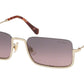 Miu Miu CORE COLLECTION MU70US Rectangle Sunglasses  ZVN146-PALE GOLD 55-20-140 - Color Map gold