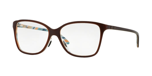 Oakley Optical FINESSE OX1126 Square Eyeglasses  112606-DARK BROWN/MIST BLUE 54-15-136 - Color Map brown