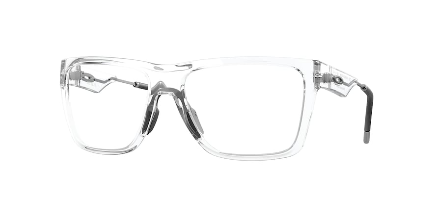 Oakley Optical NXTLVL OX8028 Square Eyeglasses  802803-POLISHED CLEAR 58-17-123 - Color Map clear