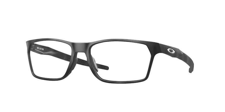 Oakley Optical HEX JECTOR OX8032 Rectangle Eyeglasses  803203-SATIN BLACK CAMO 57-17-141 - Color Map black