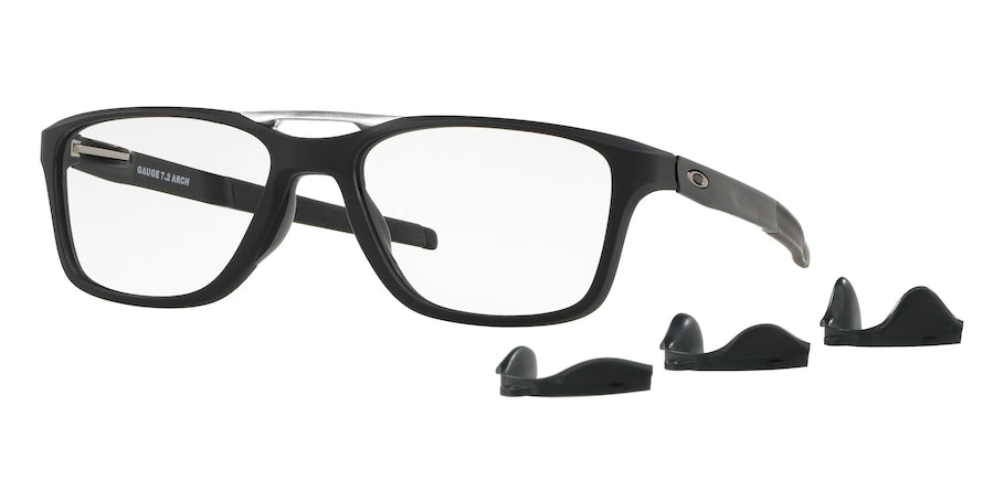 Oakley Optical GAUGE 7.2 ARCH OX8113 Square Eyeglasses  811301-SATIN BLACK 55-17-136 - Color Map black