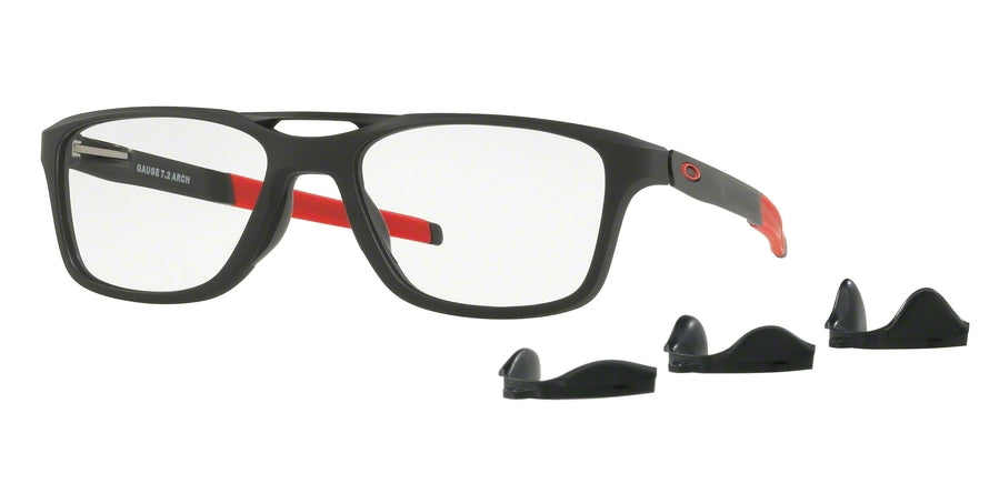 Oakley Optical GAUGE 7.2 ARCH OX8113 Square Eyeglasses  811304-SATIN BLACK 55-17-136 - Color Map black