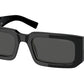 Prada PR06YS Rectangle Sunglasses  09Q5S0-BLACK/WHITE 53-21-145 - Color Map black