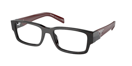Prada PR07ZV Rectangle Eyeglasses  11F1O1-ETRUSCAN BLACK MARBLE 55-19-140 - Color Map black