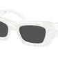 Prada PR13ZSF Cat Eye Sunglasses  17D5S0-MATTE WHITE MARBLE 52-20-140 - Color Map white