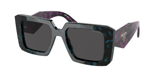 Prada PR23YSF Square Sunglasses  06Z5S0-TEAL TORTOISE 52-19-140 - Color Map light blue