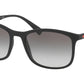 Prada Linea Rossa LIFESTYLE PS01TS Rectangle Sunglasses  DG00A7-BLACK RUBBER 56-19-140 - Color Map black
