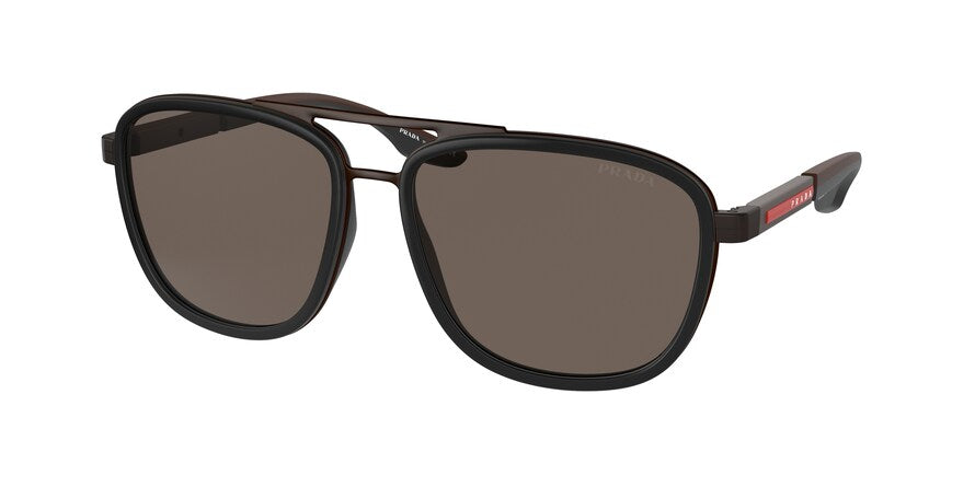 Prada Linea Rossa PS50XS Pillow Sunglasses  03P06H-MATTE BURNISHED/BLACK RUBBER 60-16-145 - Color Map black