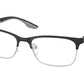 Prada Linea Rossa PS52NV Pillow Eyeglasses  08P1O1-MATTE BLACK/SILVER RUBBER 55-18-145 - Color Map black