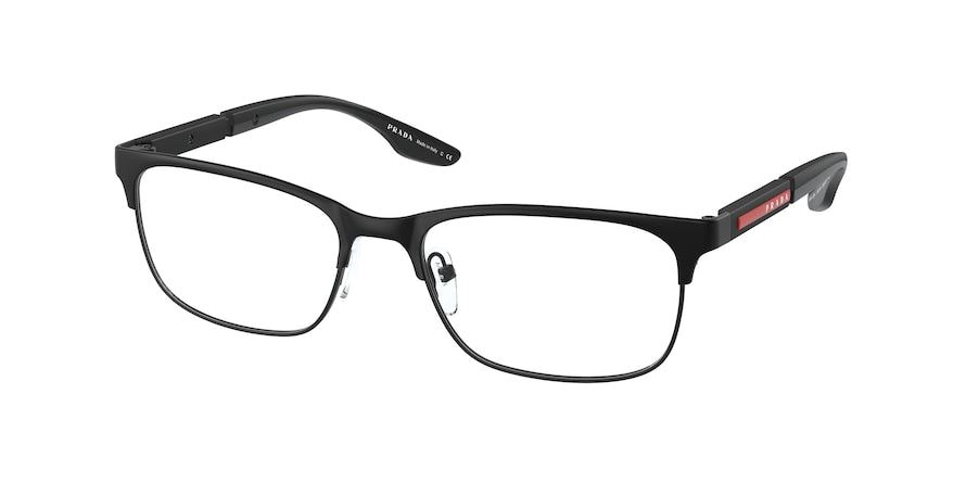Prada Linea Rossa PS52NV Pillow Eyeglasses  DG01O1-BLACK RUBBER 55-18-145 - Color Map black