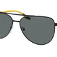 Prada Linea Rossa PS52WS Pilot Sunglasses  08W02G-BLACK RUBBER 61-14-145 - Color Map black