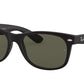Ray-Ban NEW WAYFARER RB2132 Square Sunglasses  622/58-RUBBER BLACK 55-18-145 - Color Map black