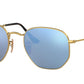 Ray-Ban HEXAGONAL RB3548N Irregular Sunglasses  001/9O-ARISTA 54-21-145 - Color Map gold