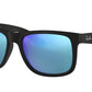 Ray-Ban JUSTIN RB4165F Square Sunglasses  622/55-RUBBER BLACK 58-17-140 - Color Map black