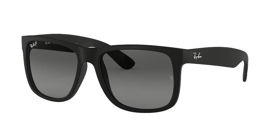 Ray-Ban JUSTIN RB4165F Square Sunglasses  622/T3-RUBBER BLACK 55-17-140 - Color Map black