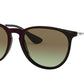 Ray-Ban ERIKA RB4171 Phantos Sunglasses  6316E8-MIRROR RED ON BLACK 54-18-145 - Color Map red