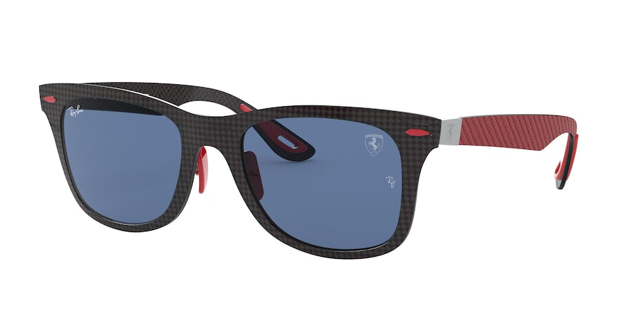 Ray-Ban RB8395M Square Sunglasses  F05580-MATTE CARBON ON ALLUTEX RED 52-20-150 - Color Map black