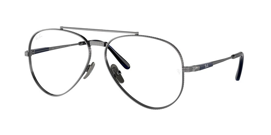 Ray-Ban Optical AVIATOR TITANIUM RX8225V Pilot Eyeglasses  1238-GUNMETAL 58-14-140 - Color Map gunmetal
