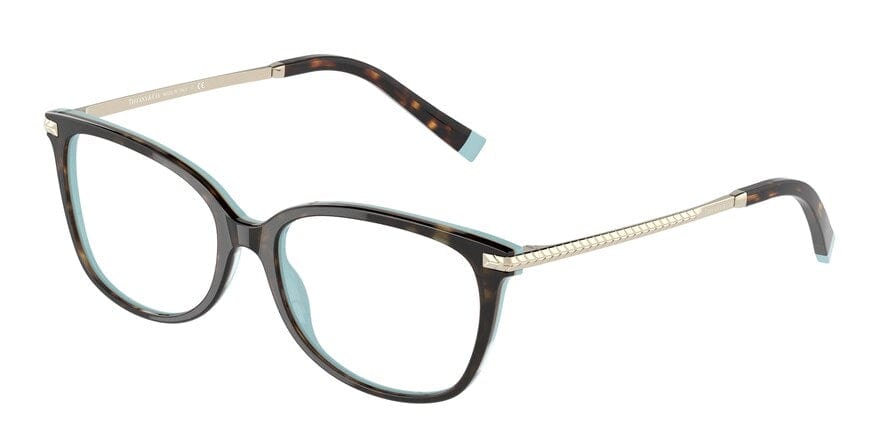 Tiffany TF2221F Rectangle Eyeglasses  8134-HAVANA ON TIFFANY BLUE 54-16-140 - Color Map havana