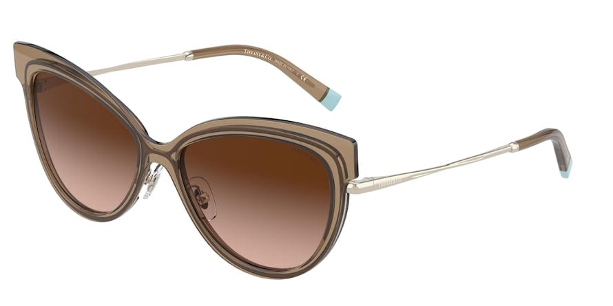 Tiffany TF3076 Butterfly Sunglasses 83253B-LIGHT BROWN TRANSPARENT 57-16-140 - Color Map light brown