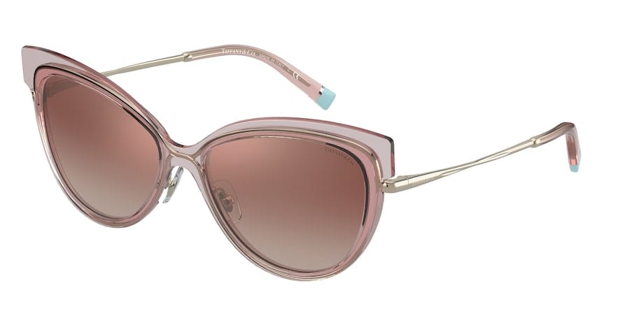 Tiffany TF3076 Butterfly Sunglasses 83263N-WARM PINK TRANSPARENT 57-16-140 - Color Map pink