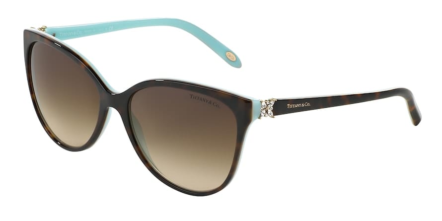 Tiffany TF4089B Cat Eye Sunglasses  81343B-HAVANA ON TIFFANY BLUE 58-16-140 - Color Map havana