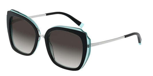 Tiffany TF4160 Square Sunglasses  82853C-BLACK ON CRYSTAL TIFFANY BLUE 54-19-140 - Color Map black