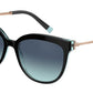 Tiffany TF4176 Cat Eye Sunglasses  82859S-BLACK ON CRYSTAL TIFFANY BLUE 55-17-140 - Color Map black