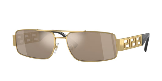 Versace VE2257 Rectangle Sunglasses  10025A-Gold 60-145-16 - Color Map Gold