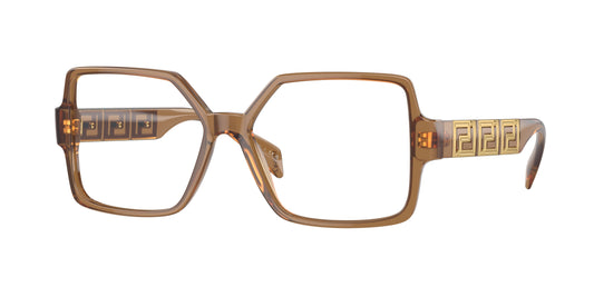 Versace VE3337 Square Eyeglasses  5403-Opal Beige 55-140-15 - Color Map Brown