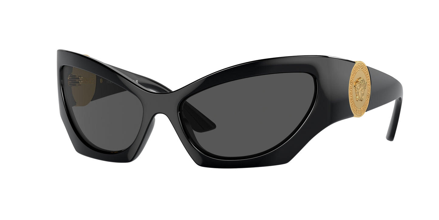Versace VE4450 Cat Eye Sunglasses  GB1/87-Black 60-125-16 - Color Map Black