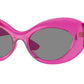 Versace VE4456U Oval Sunglasses  533487-Pink Transparent 52-140-19 - Color Map Pink