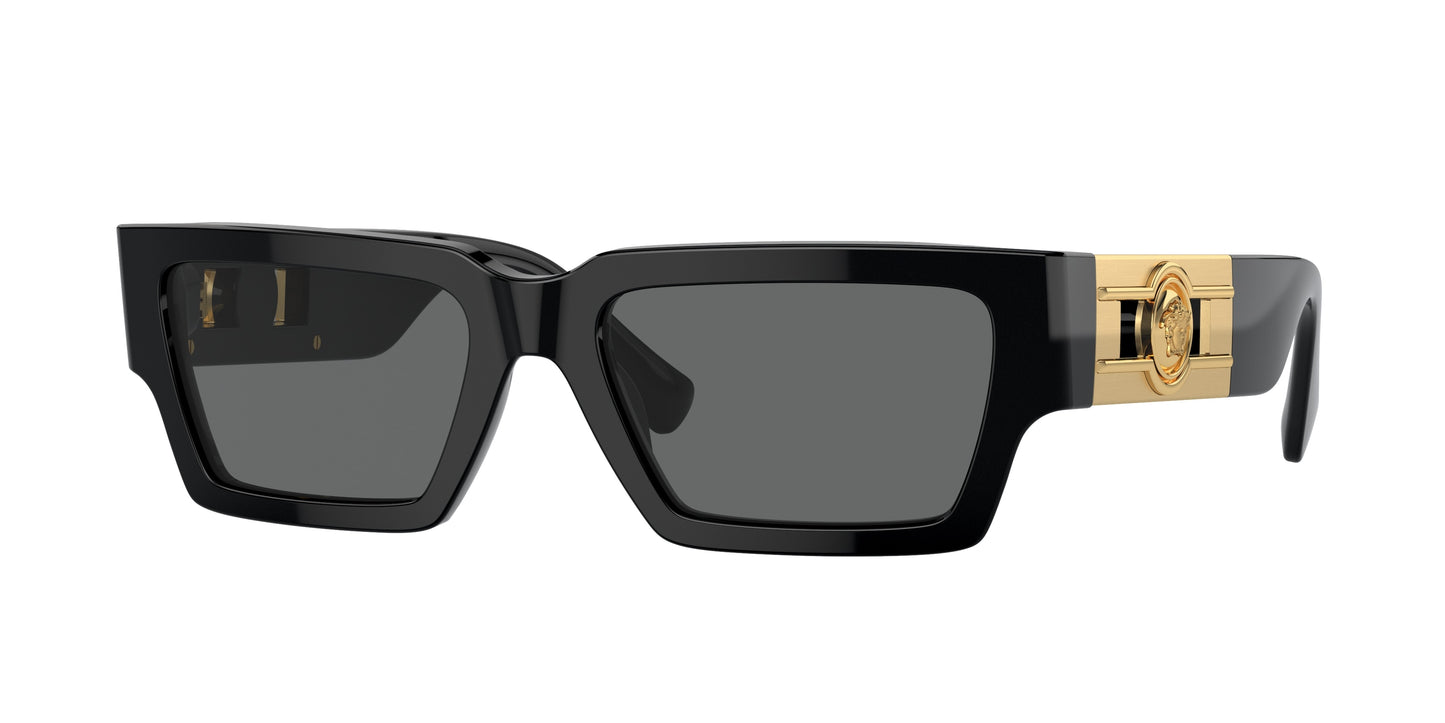 Versace VE4459 Rectangle Sunglasses  GB1/87-Black 54-140-18 - Color Map Black