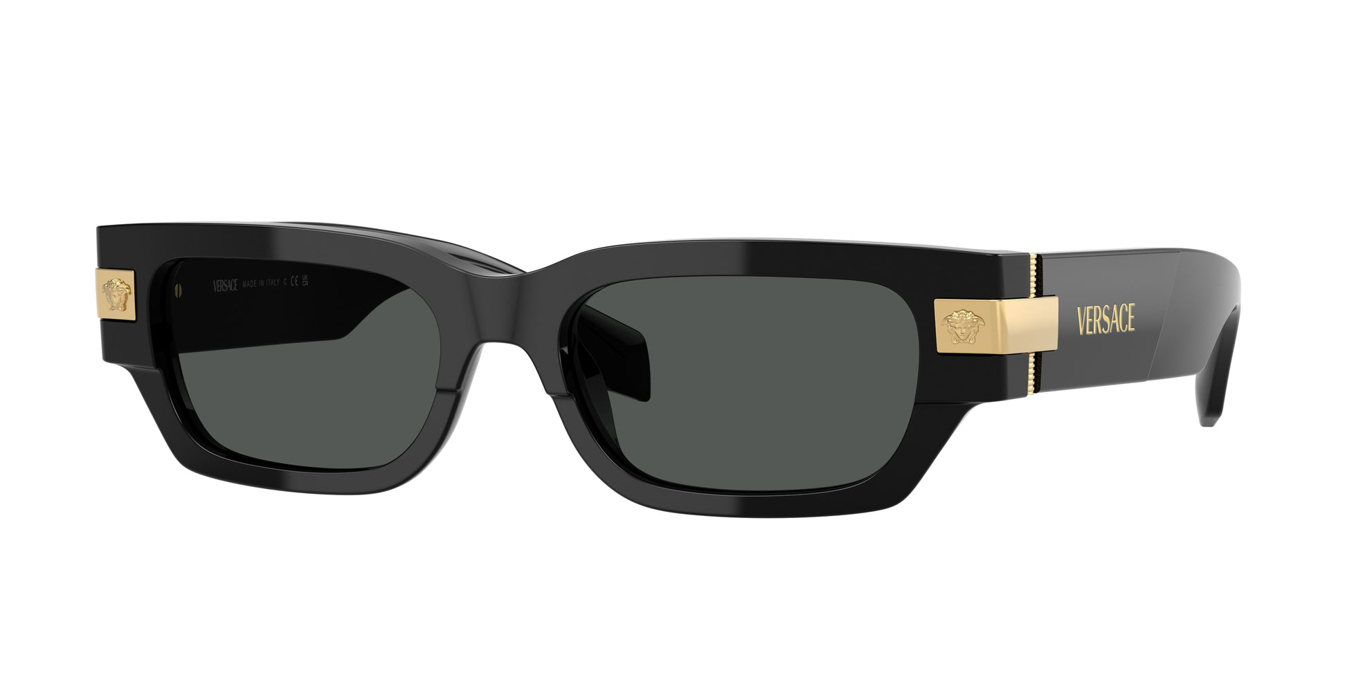 Versace VE4465 Rectangle Sunglasses  GB1/87-Black 53-145-18 - Color Map Black