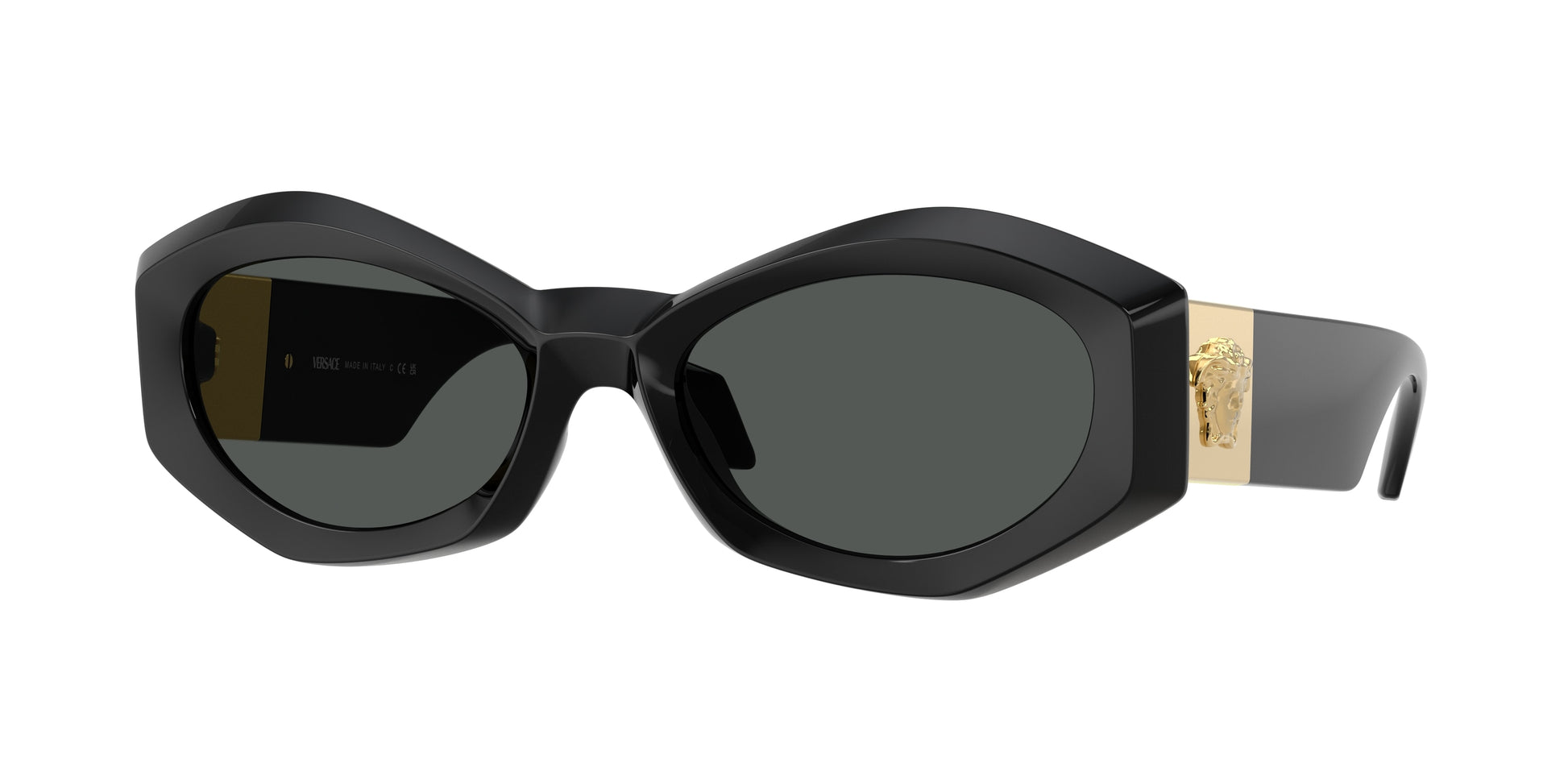 Versace VE4466U Irregular Sunglasses  GB1/87-Black 54-140-19 - Color Map Black