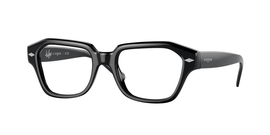 Vogue VO5447F Irregular Eyeglasses  W44-BLACK 51-17-135 - Color Map black